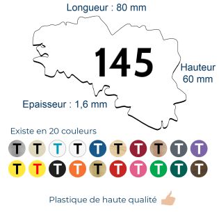 Numéro fantaisie personnalisable pour boite aux lettres couleur blanc chiffres noirs - Modèle région Bretagne