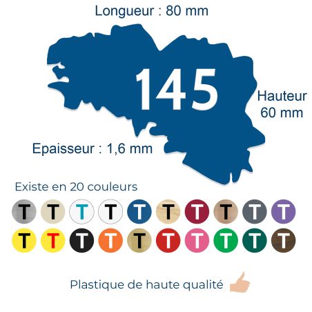 Numéro fantaisie personnalisable pour boite aux lettres couleur bleu chiffres blancs - Modèle région Bretagne