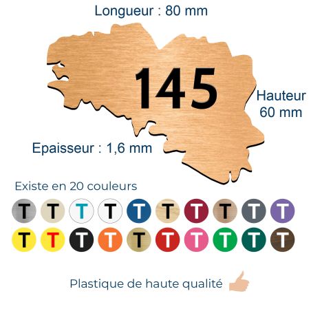 Numéro fantaisie personnalisable pour boite aux lettres couleur cuivre chiffres noirs - Modèle région Bretagne