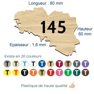 Numéro fantaisie personnalisable pour boite aux lettres couleur effet bois clair chiffres noirs - Modèle région Bretagne