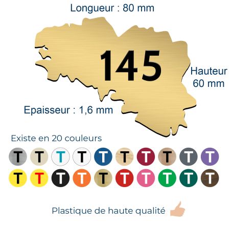 Numéro fantaisie personnalisable pour boite aux lettres couleur or brossé chiffres noirs - Modèle région Bretagne