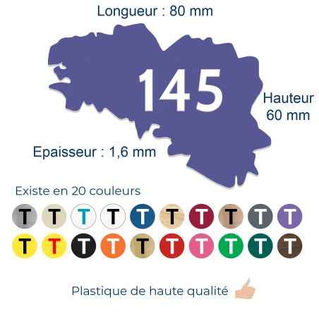 Numéro fantaisie personnalisable pour boite aux lettres couleur violet chiffres blancs - Modèle région Bretagne