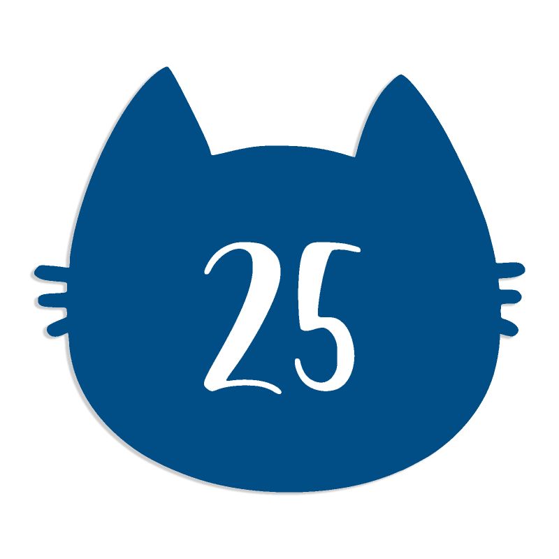 Numéro fantaisie personnalisable pour boite aux lettres couleur bleu chiffres blancs - Modèle Chat Numéro fantaisie personnalisable pour boite aux lettres couleur bleu chiffres blancs - Modèle Chat