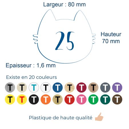 Numéro fantaisie personnalisable pour boite aux lettres couleur Camo Bleu chiffres blancs - Modèle Chat