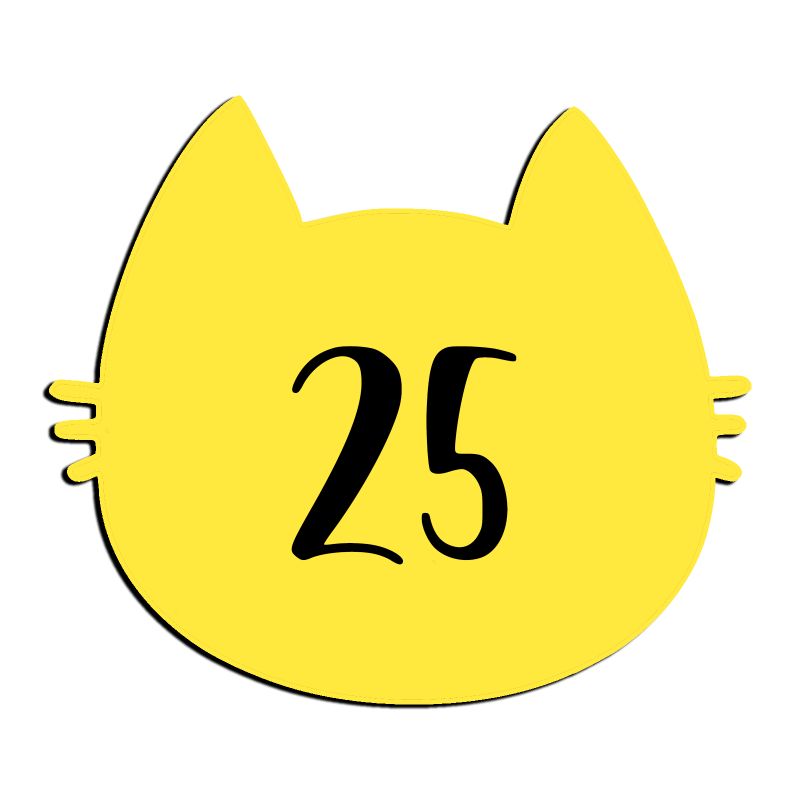 Numéro fantaisie personnalisable pour boite aux lettres couleur jaune chiffres noirs - Modèle Chat Numéro fantaisie personnalisable pour boite aux lettres couleur jaune chiffres noirs - Modèle Chat