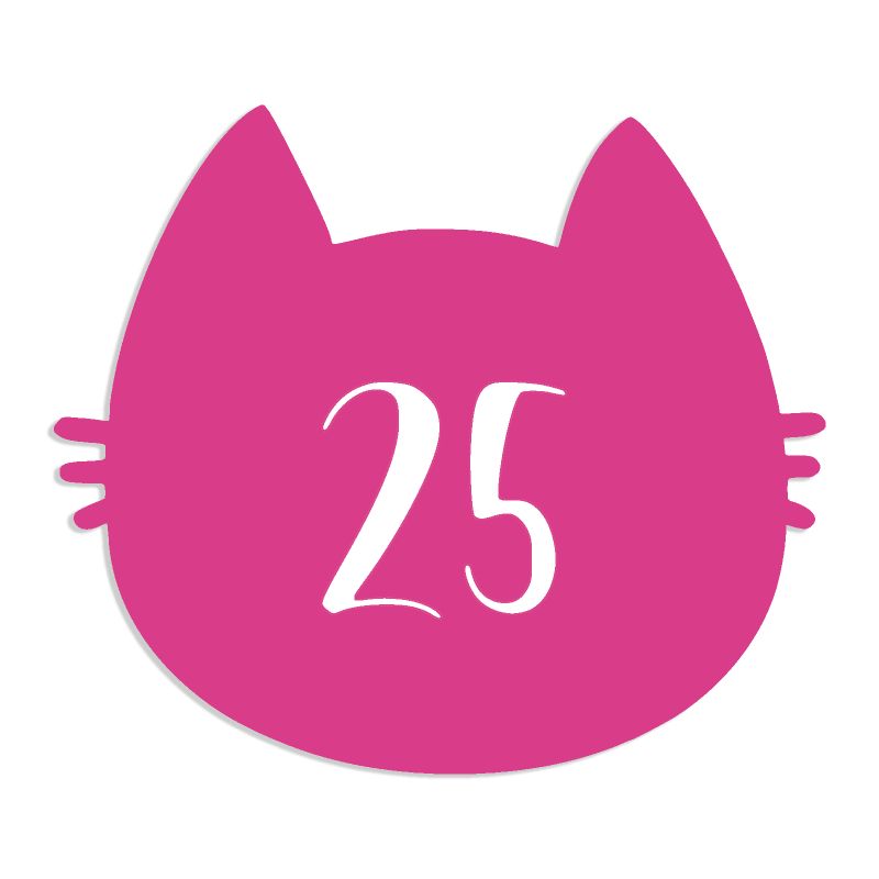 Numéro fantaisie personnalisable pour boite aux lettres couleur rose chiffres blancs - Modèle Chat Numéro fantaisie personnalisable pour boite aux lettres couleur rose chiffres blancs - Modèle Chat
