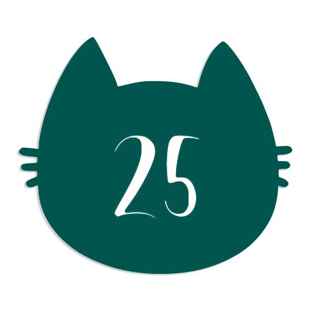 Numéro fantaisie personnalisable pour boite aux lettres couleur vert foncé chiffres blancs - Modèle Chat