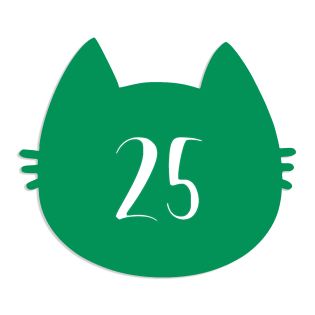 Numéro fantaisie personnalisable pour boite aux lettres couleur vert pomme chiffres blancs - Modèle Chat