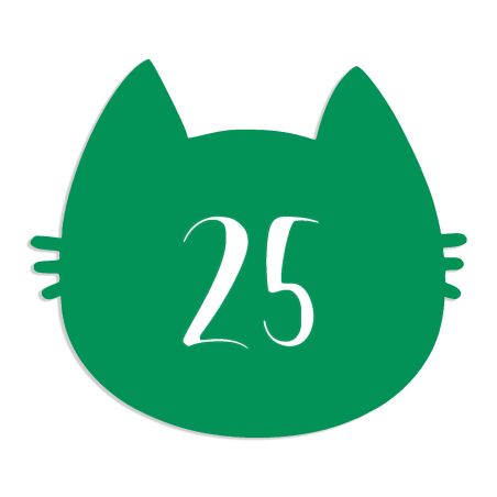 Numéro fantaisie personnalisable pour boite aux lettres couleur vert pomme chiffres blancs - Modèle Chat