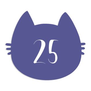 Numéro fantaisie personnalisable pour boite aux lettres couleur violet chiffres blancs - Modèle Chat