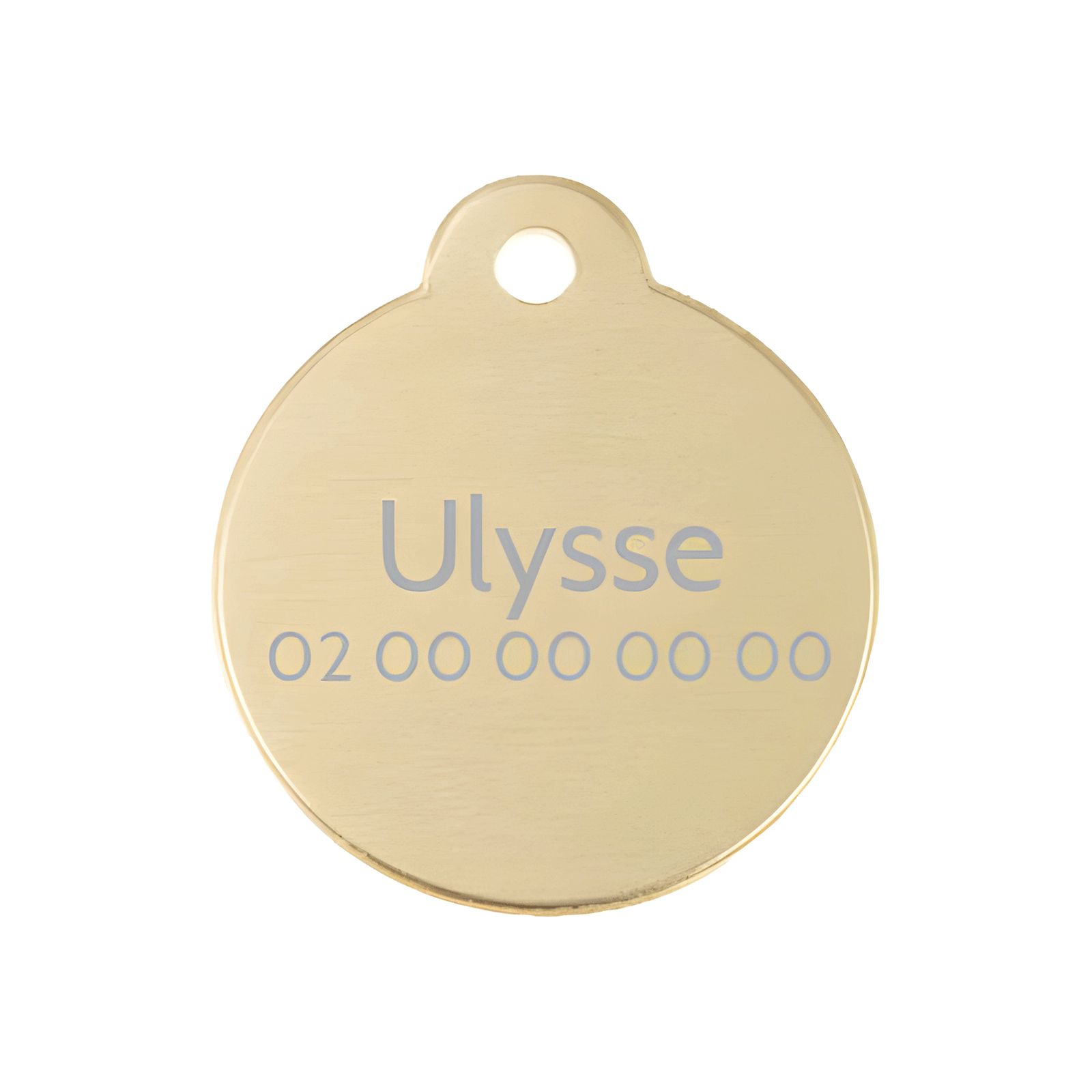 Médaille ronde Classic Or pour chien ou chat à personnaliser par gravure - 1 à 2 lignes - Diamètre 27 mm Médaille ronde Classic Or pour chien ou chat à personnaliser par gravure - 1 à 2 lignes - Diamètre 27 mm
