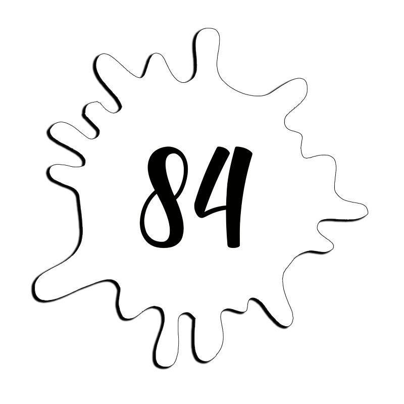 Numéro fantaisie personnalisable pour boite aux lettres couleur blanc chiffres noirs - Modèle Splash Numéro fantaisie personnalisable pour boite aux lettres couleur blanc chiffres noirs - Modèle Splash