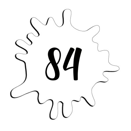 Numéro fantaisie personnalisable pour boite aux lettres couleur blanc chiffres noirs - Modèle Splash