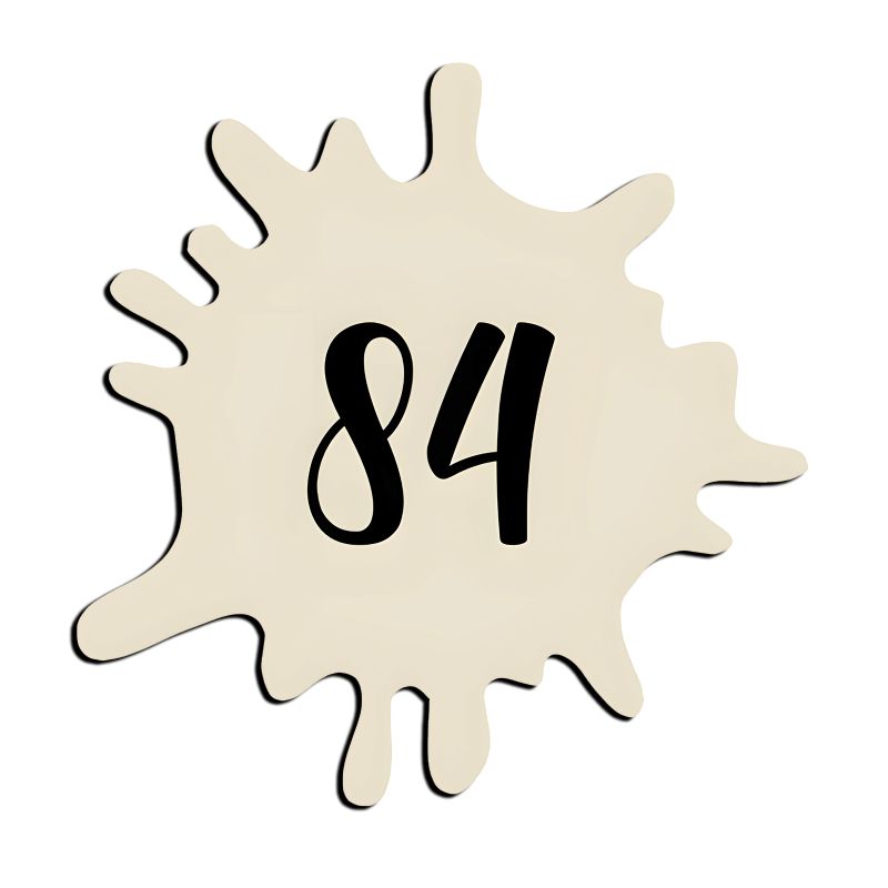 Numéro fantaisie personnalisable pour boite aux lettres couleur beige chiffres noirs - Modèle Splash Numéro fantaisie personnalisable pour boite aux lettres couleur beige chiffres noirs - Modèle Splash