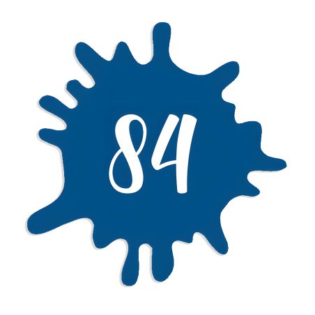 Numéro fantaisie personnalisable pour boite aux lettres couleur bleu chiffres blancs - Modèle Splash