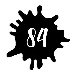 Numéro fantaisie personnalisable pour boite aux lettres couleur noir chiffres blancs - Modèle Splash