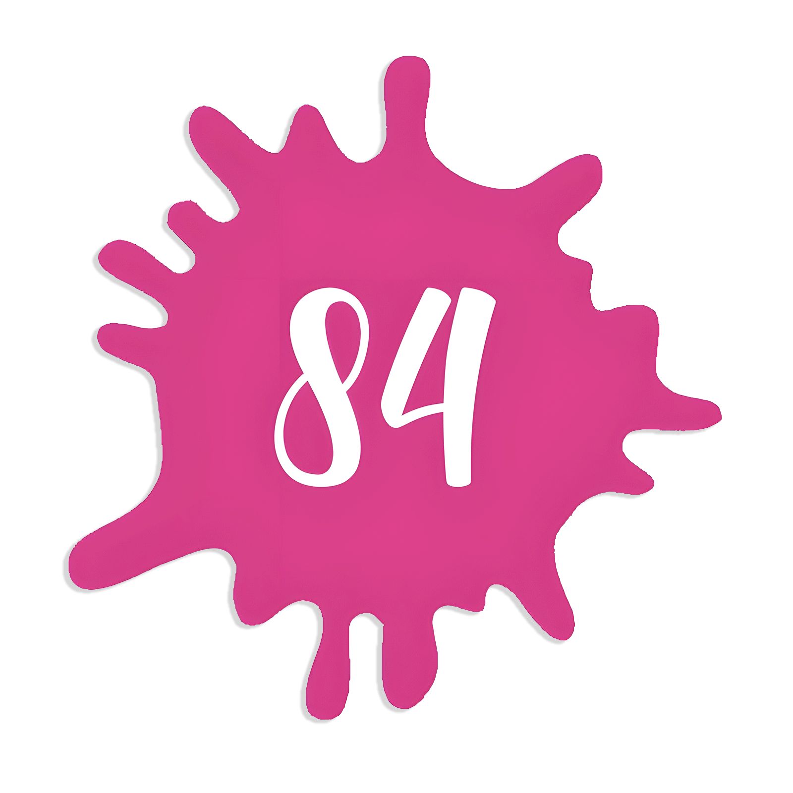 Numéro fantaisie personnalisable pour boite aux lettres couleur rose chiffres blancs - Modèle Splash