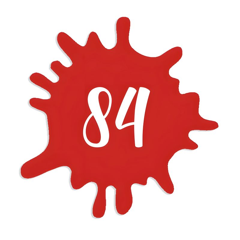 Numéro fantaisie personnalisable pour boite aux lettres couleur rouge chiffres blancs - Modèle Splash Numéro fantaisie personnalisable pour boite aux lettres couleur rouge chiffres blancs - Modèle Splash