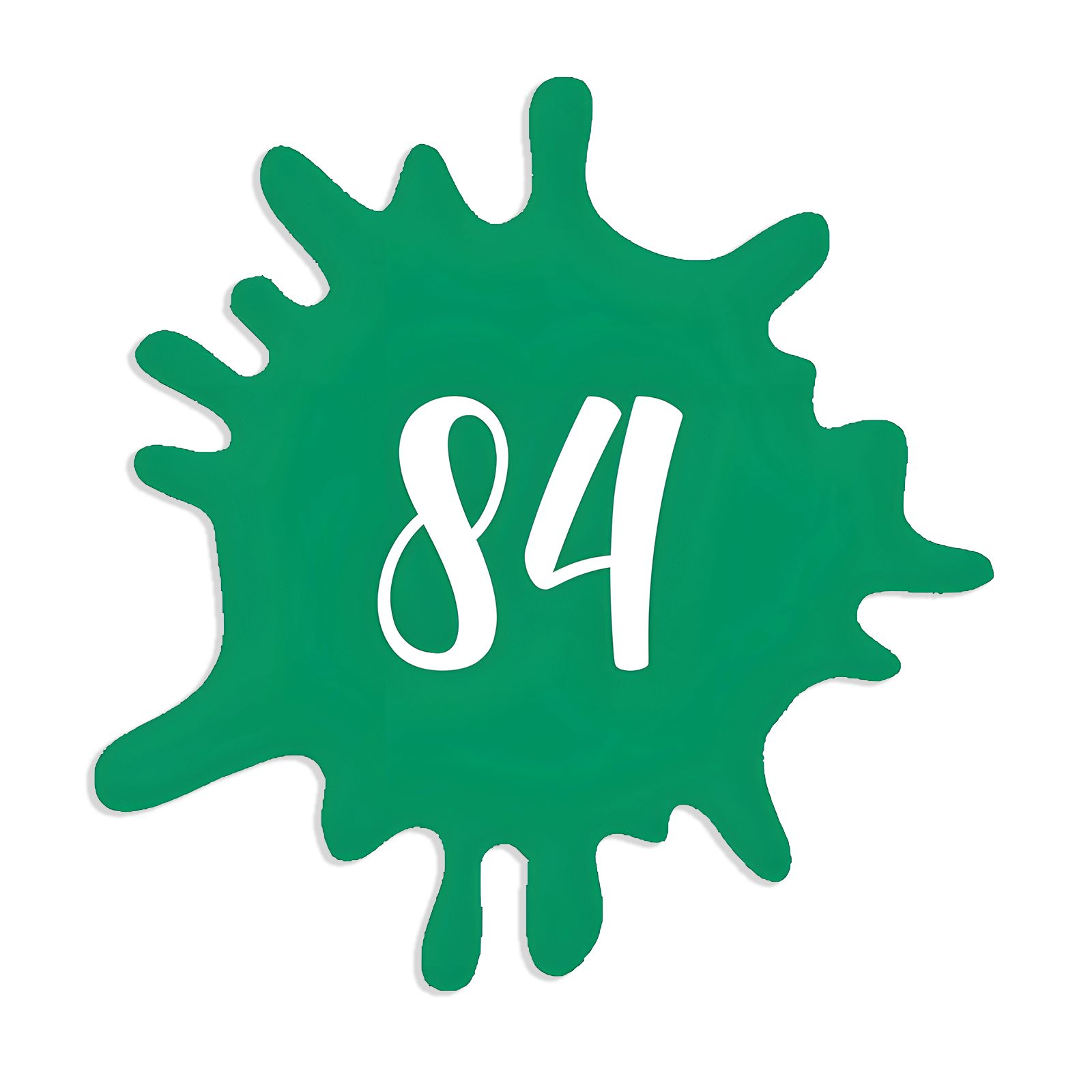 Numéro fantaisie personnalisable pour boite aux lettres couleur vert pomme chiffres blancs - Modèle Splash