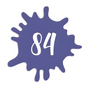 Numéro fantaisie personnalisable pour boite aux lettres couleur violet chiffres blancs - Modèle Splash