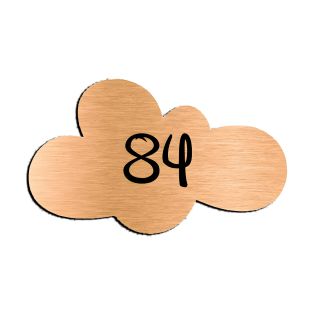 Numéro fantaisie personnalisable pour boite aux lettres couleur cuivre chiffres noirs - Modèle Nuage