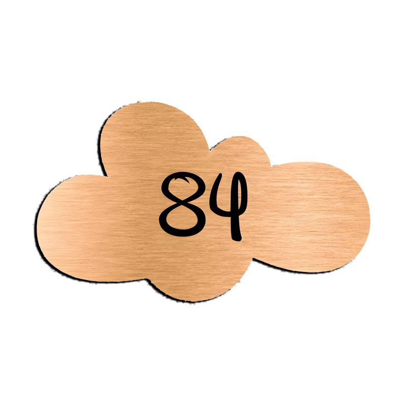 Numéro fantaisie personnalisable pour boite aux lettres couleur cuivre chiffres noirs - Modèle Nuage Numéro fantaisie personnalisable pour boite aux lettres couleur cuivre chiffres noirs - Modèle Nuage