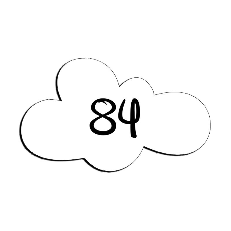 Numéro fantaisie personnalisable pour boite aux lettres couleur blanc chiffres noirs - Modèle Nuage Numéro fantaisie personnalisable pour boite aux lettres couleur blanc chiffres noirs - Modèle Nuage