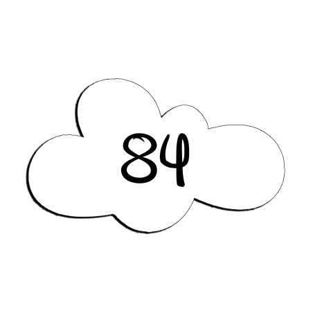Numéro fantaisie personnalisable pour boite aux lettres couleur blanc chiffres noirs - Modèle Nuage