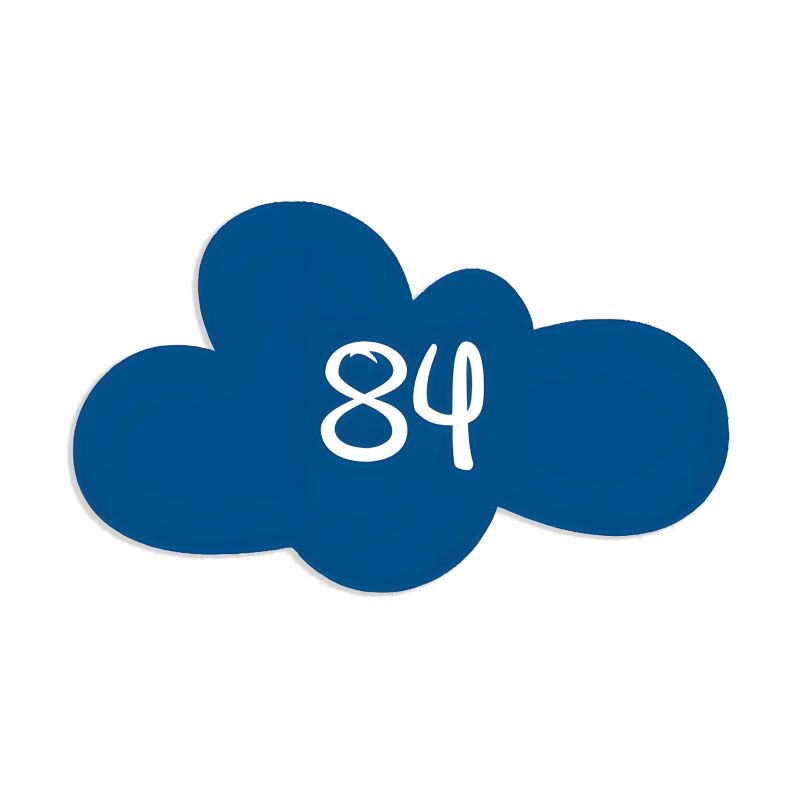 Numéro fantaisie personnalisable pour boite aux lettres couleur bleu chiffres blancs - Modèle Nuage Numéro fantaisie personnalisable pour boite aux lettres couleur bleu chiffres blancs - Modèle Nuage