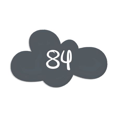 Numéro fantaisie personnalisable pour boite aux lettres couleur gris chiffres blancs - Modèle Nuage