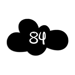 Numéro fantaisie personnalisable pour boite aux lettres couleur noir chiffres blancs - Modèle Nuage