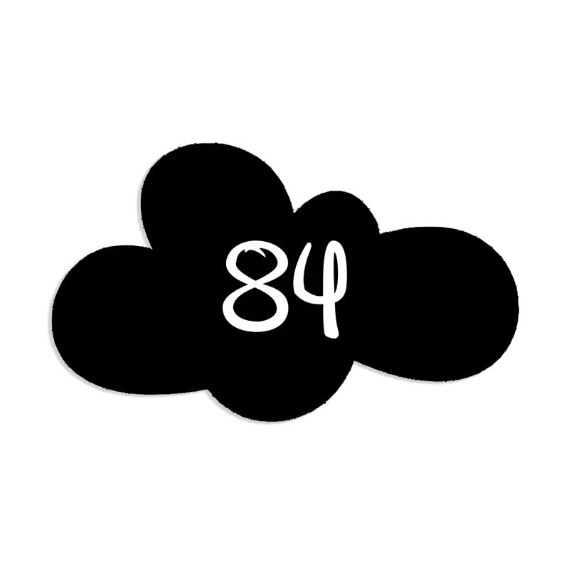 Numéro fantaisie personnalisable pour boite aux lettres couleur noir chiffres blancs - Modèle Nuage Numéro fantaisie personnalisable pour boite aux lettres couleur noir chiffres blancs - Modèle Nuage