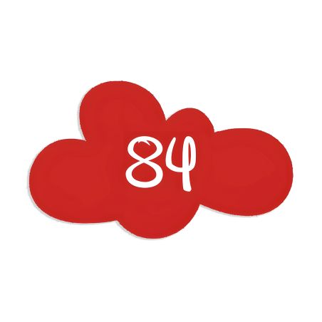 Numéro fantaisie personnalisable pour boite aux lettres couleur rouge chiffres blancs - Modèle Nuage
