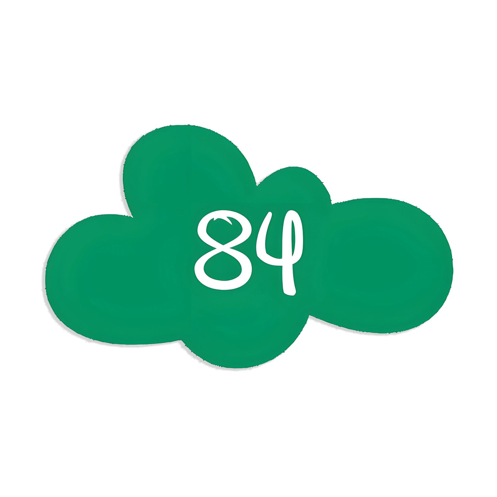 Numéro fantaisie personnalisable pour boite aux lettres couleur vert pomme chiffres blancs - Modèle Nuage