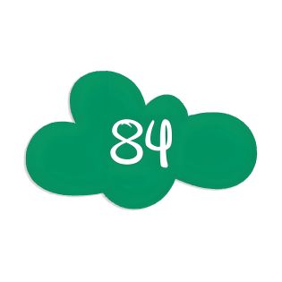 Numéro fantaisie personnalisable pour boite aux lettres couleur vert pomme chiffres blancs - Modèle Nuage