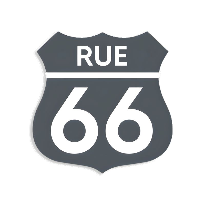 Numéro fantaisie personnalisable pour boite aux lettres couleur gris chiffres blancs - Modèle Route 66 Numéro fantaisie personnalisable pour boite aux lettres couleur gris chiffres blancs - Modèle Route 66