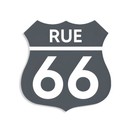 Numéro fantaisie personnalisable pour boite aux lettres couleur gris chiffres blancs - Modèle Route 66