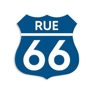 Numéro fantaisie personnalisable pour boite aux lettres couleur bleu chiffres blancs - Modèle Route 66