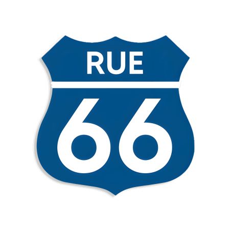 Numéro fantaisie personnalisable pour boite aux lettres couleur bleu chiffres blancs - Modèle Route 66