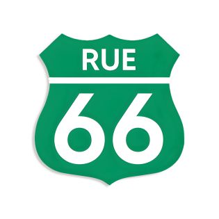 Numéro fantaisie personnalisable pour boite aux lettres couleur vert pomme chiffres blancs - Modèle Route 66