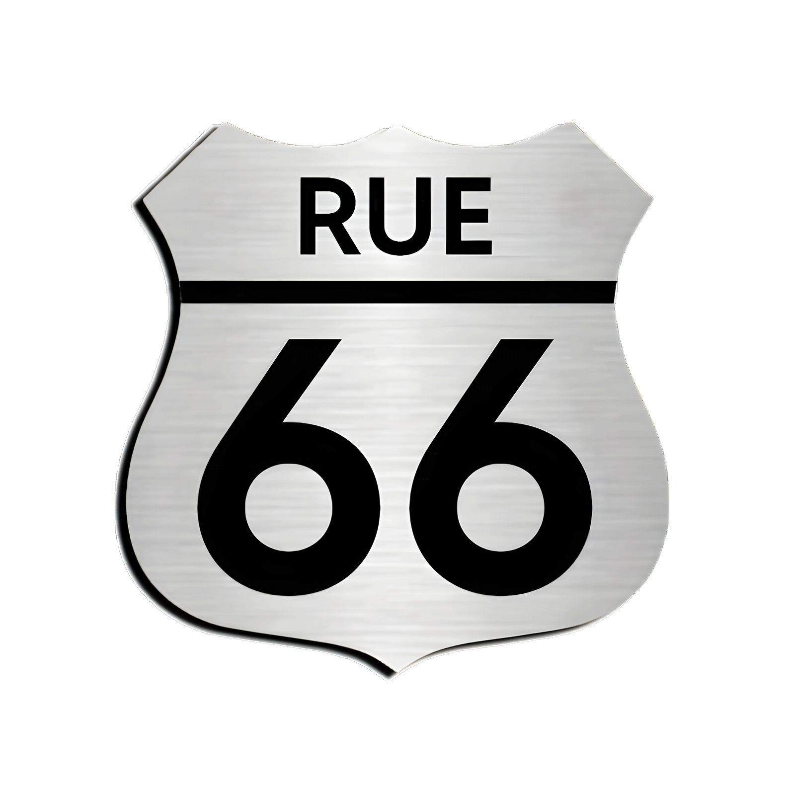 Numéro fantaisie personnalisable pour boite aux lettres couleur argent chiffres noirs - Modèle Route 66