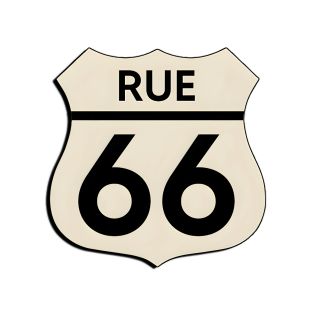 Numéro fantaisie personnalisable pour boite aux lettres couleur beige chiffres noirs - Modèle Route 66