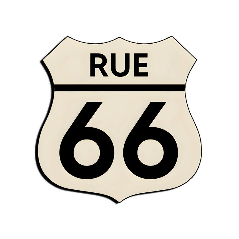 Numéro fantaisie personnalisable pour boite aux lettres couleur beige chiffres noirs - Modèle Route 66 Numéro fantaisie personnalisable pour boite aux lettres couleur beige chiffres noirs - Modèle Route 66