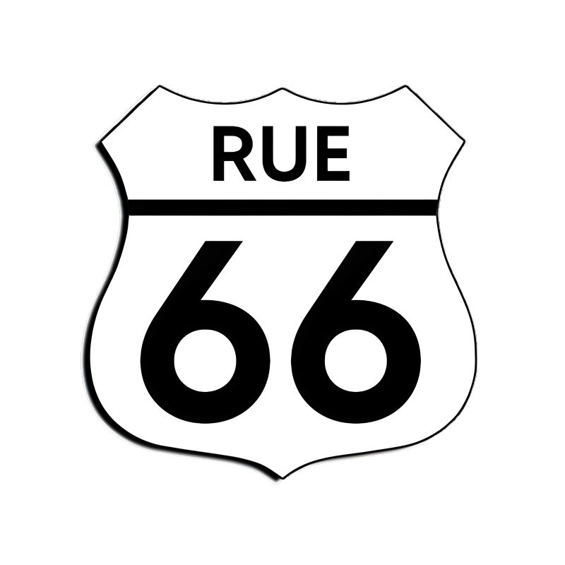 Numéro fantaisie personnalisable pour boite aux lettres couleur blanc chiffres noirs - Modèle Route 66 Numéro fantaisie personnalisable pour boite aux lettres couleur blanc chiffres noirs - Modèle Route 66