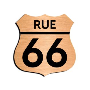 Numéro fantaisie personnalisable pour boite aux lettres couleur cuivre chiffres noirs - Modèle Route 66