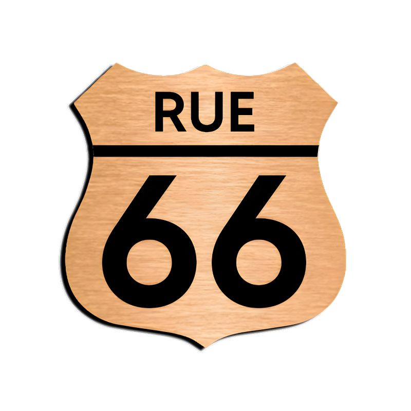 Numéro fantaisie personnalisable pour boite aux lettres couleur cuivre chiffres noirs - Modèle Route 66 Numéro fantaisie personnalisable pour boite aux lettres couleur cuivre chiffres noirs - Modèle Route 66