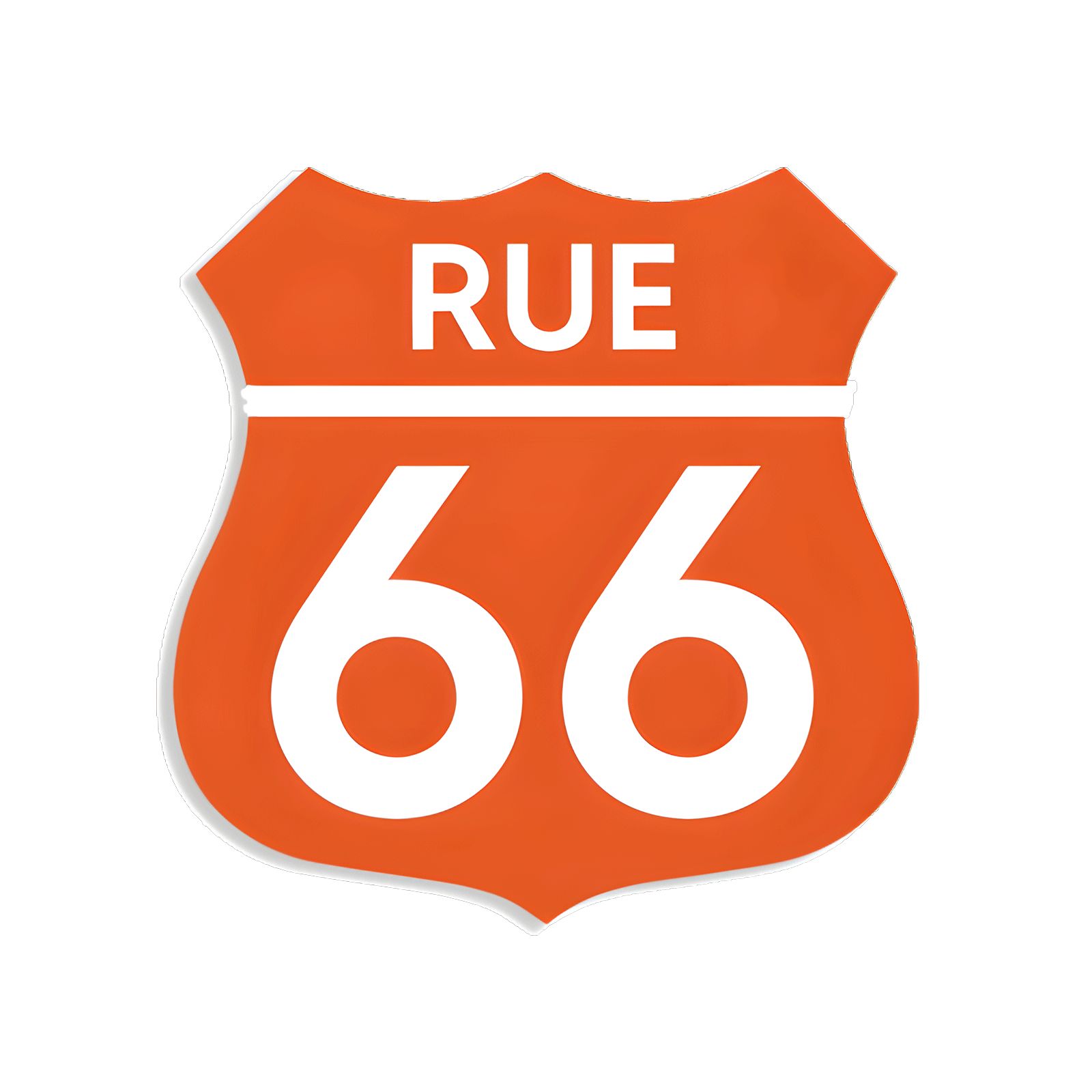 Numéro fantaisie personnalisable pour boite aux lettres couleur orange chiffres blancs - Modèle Route 66