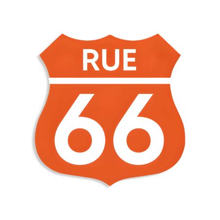 Numéro fantaisie personnalisable pour boite aux lettres couleur orange chiffres blancs - Modèle Route 66