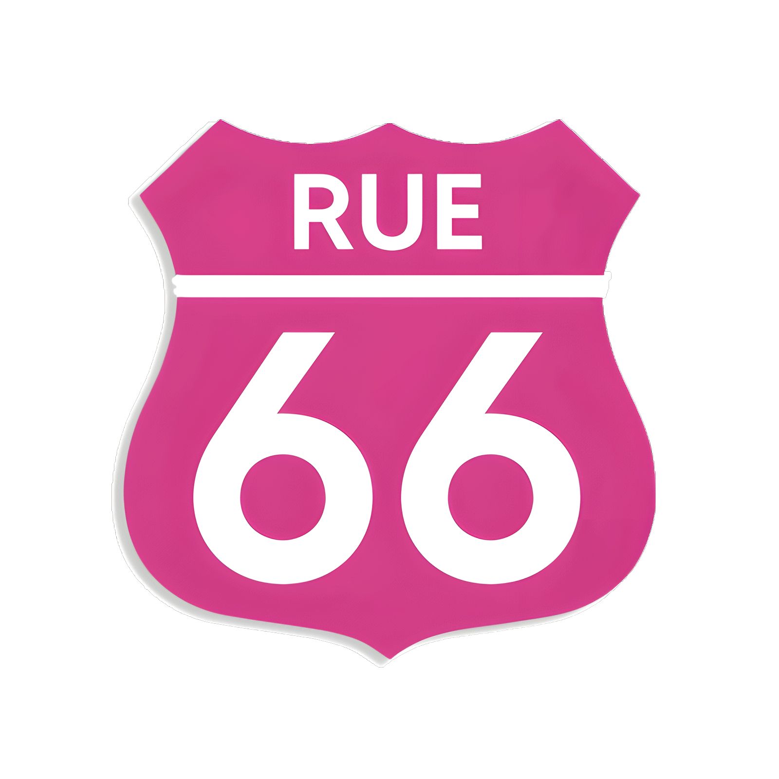 Numéro fantaisie personnalisable pour boite aux lettres couleur rose chiffres blancs - Modèle Route 66