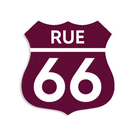 Numéro fantaisie personnalisable pour boite aux lettres couleur bordeaux chiffres blancs - Modèle Route 66